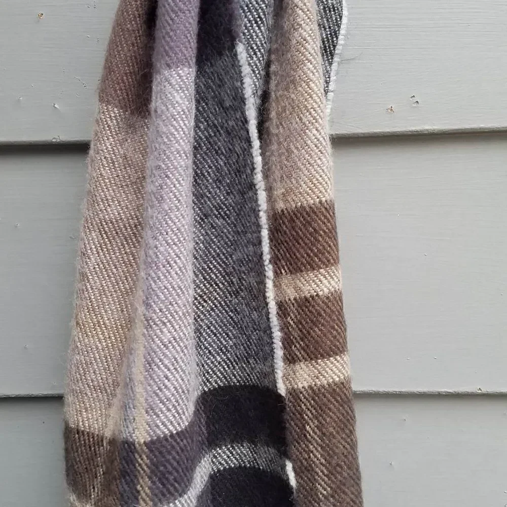 Brown Plaid Acrylic Scarf  9